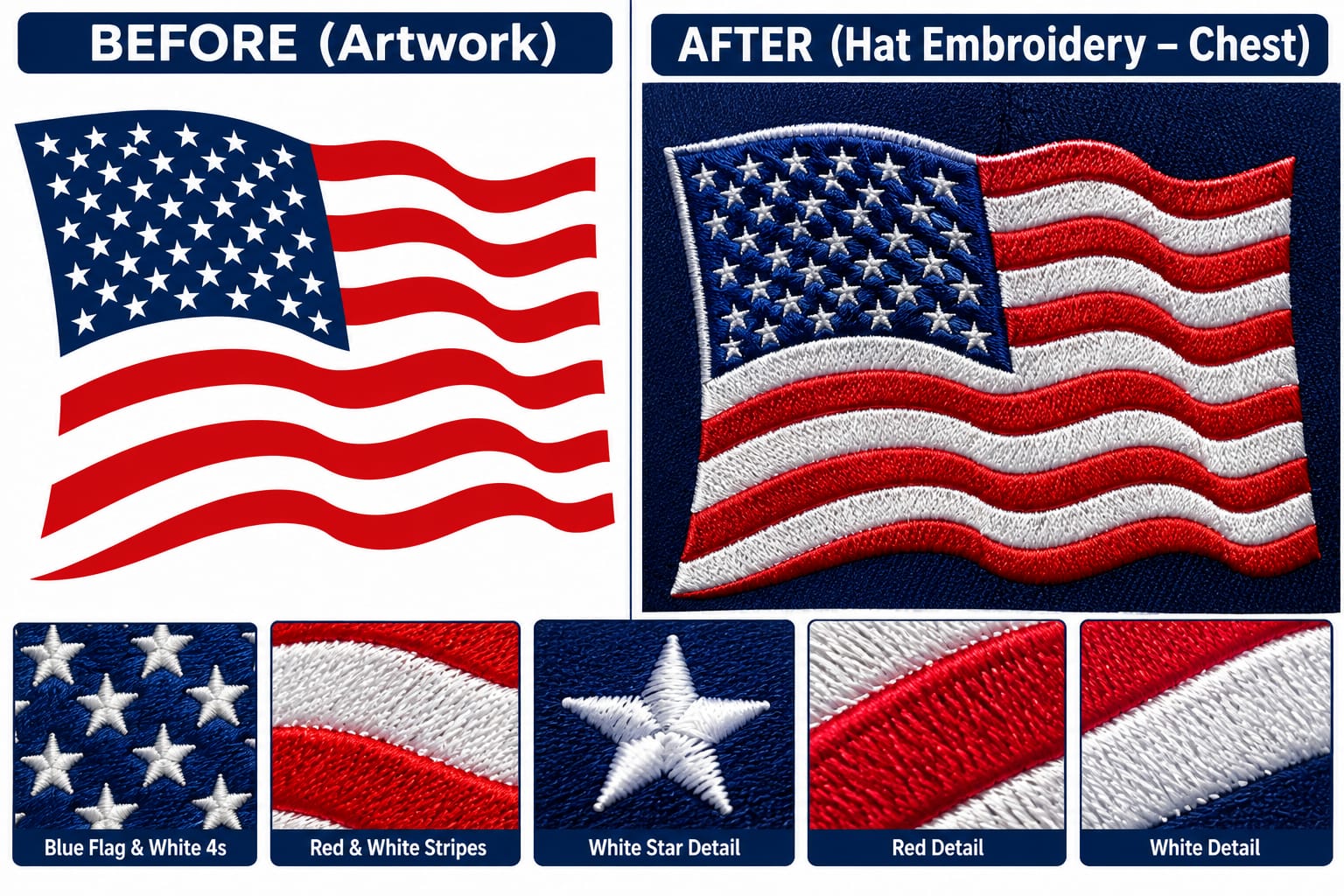 usa flag emb chest